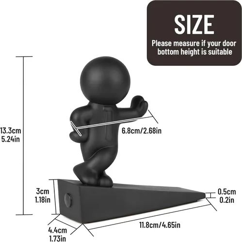 Miniatura 2 de Lindo Tope de Puerta, Decorativo y Resistente, Tope de Puerta Bien Diseñado, Eficaz para Mantener su Puerta Abierta, 1 Paquete, Negro (Patentado)