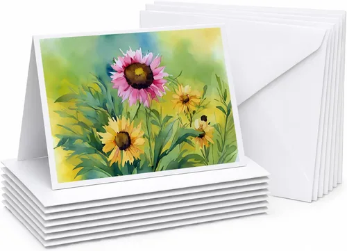 Miniatura 73 de Caroline's Treasures DAC1709GCA7P - Tarjetas de felicitación y sobres de arándanos de Texas en acuarela, paquete de 8 tarjetas en blanco con sobres