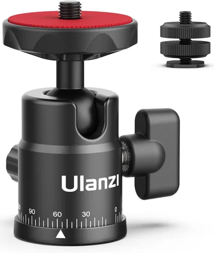 ULANZI H28 - Cabezal de trípode panorámico con doble zapata caliente y adaptador de montaje de cámara DSLR, accesorios de fijación de fotografía