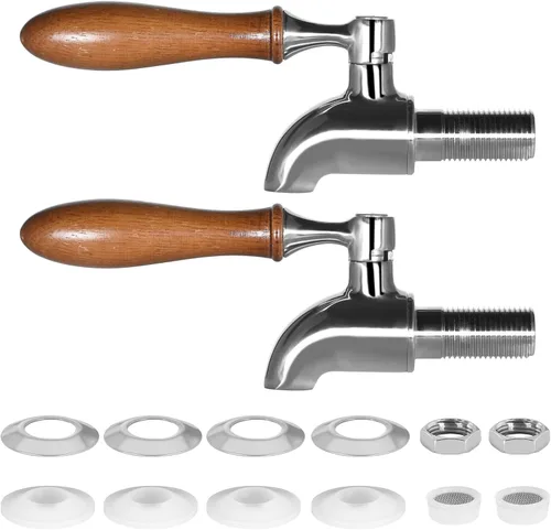 Miniatura 2 de Paquete de 2 dispensadores de bebidas de acero inoxidable para tarros de vidrio, jarra de agua, se adapta a apertura de 5/8 pulgadas, acabado