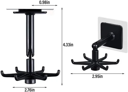 Miniatura 5 de Ganchos Portautensilios Colgantes Soporte para Utensilios de Cocina Gancho para Pared Montaje con Rotación de 360 Grados Gancho Plegable