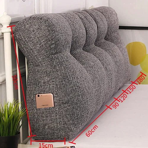 Miniatura 7 de Cojín triangular grande para cabecero de lectura, almohada para reposo en cama, respaldo triangular, respaldo de forro polar, soporte de Café