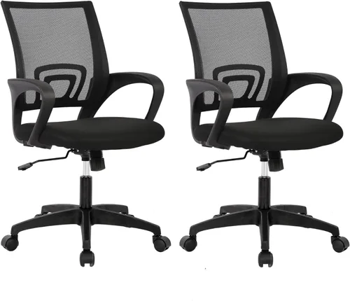 Miniatura 19 de Meet perfect Silla de oficina con respaldo medio, moderna silla ejecutiva de escritorio para computadora, silla giratoria con ruedas, silla