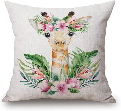 Miniatura 29 de Solekla Funda de almohada cuadrada de lino y algodón con flores blancas y negras, funda de cojín decorativa para sofá de 18 x 18 pulgadas Sl157