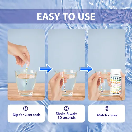 Miniatura 4 de Tiras de prueba de bañera de hidromasaje, kit de prueba de dureza de agua de 100 tiras, tiras de prueba de spa 7 en 1 para bañera de hidromasaje