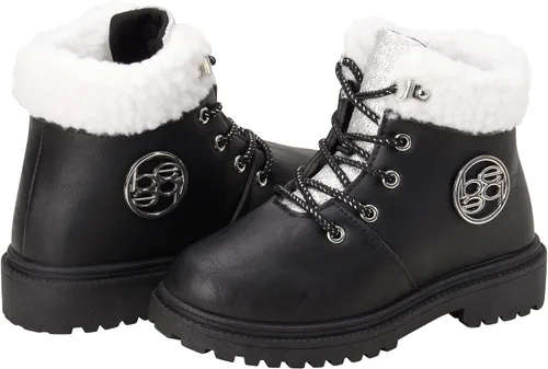 Miniatura 3 de bebe Botas de invierno para niñas, botas de trabajo resistentes al agua con puños de sherpa y purpurina