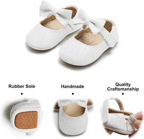 Miniatura 10 de Felix & Flora Zapatos de bebé de suela suave - Zapatos de bebé para caminar, mocasines, suela de goma, zapatos de cuna