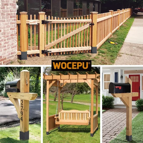 Miniatura 7 de Protector de poste ajustable de acero inoxidable (rango de 3.3 a 6 pulgadas), protege los buzones y vallas de madera de la cortadora de césped