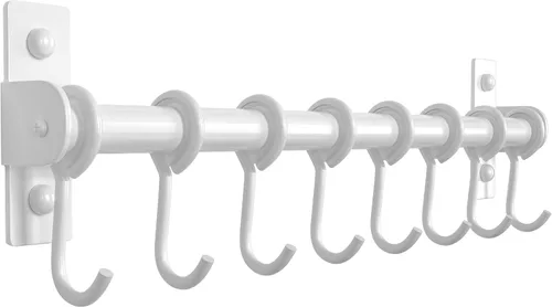Miniatura 10 de Dseap Soporte para utensilios de cocina, soporte de pared para ollas y sartenes, riel de cocina con 8 ganchos para colgar utensilios de cocina