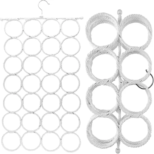 Miniatura 3 de Super Z Outlet Organizador plegable de 28 agujeros para anillos que ahorran espacio para ropa para colgar ropa, corbatas, cinturones, calcetines