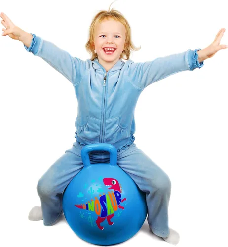 Miniatura 7 de PlayZap Pelotas Saltarinas para Niños de 3-8 Años, Pelota Rebotante de 18 Pulgadas con Asa, Saltarina Inflable de 18", Juguetes de Salto de 45cm