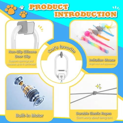 Miniatura 3 de Juguete interactivo para gatos, juguete eléctrico recargable para gatos, juguete para gatos con puerta colgante, 2 modos de movimiento