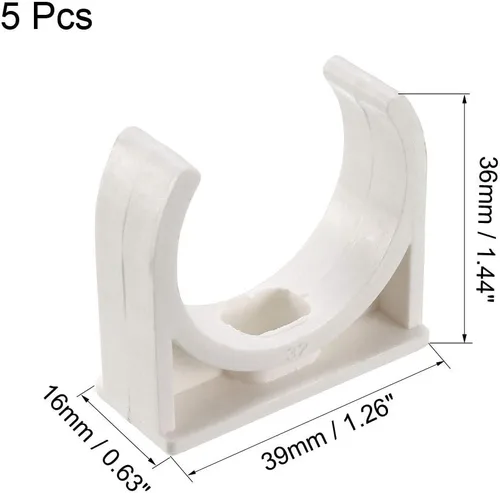 Miniatura 2 de uxcell Pinzas de abrazaderas de PVC para tubería de agua de 1.260 in, apto para bandejas de TV de 1.260 in/1.26 pulgadas de diámetro exterior, tubo