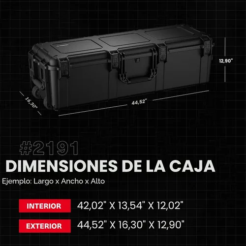Miniatura 2 de Condition 1 Maletín rígido impermeable vacío de 45" con ruedas – Candado, Aprobado por la TSA, Almacenamiento de equipaje largo, Resistente al agua