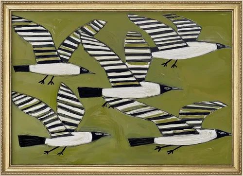 Miniatura 149 de MUDECOR Lienzo enmarcado prémium para pared, pinos nevados en bosque de invierno, ilustraciones modernas, arte contemporáneo, escénico, divertido