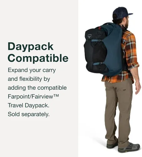 Miniatura 6 de Mochila de viaje Osprey Farpoint 40L para hombre, gris visión de túnel Tunnel Vision Gris