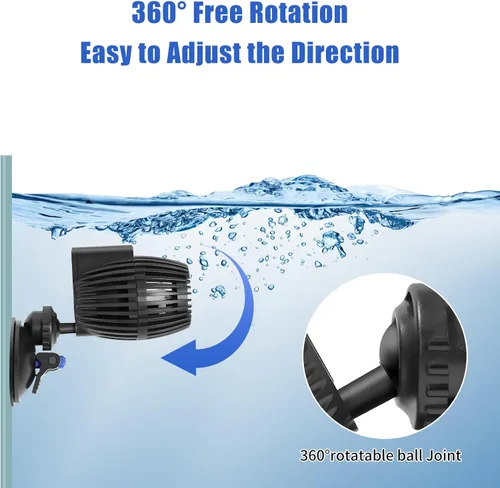 Miniatura 3 de AQUANEAT - Bomba de circulación generadora de olas, bomba de agua sumergible Powerhead con ventosa para peceras y acuarios