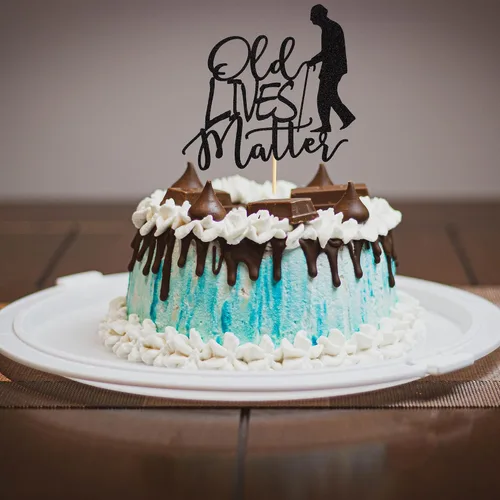 Miniatura 5 de Old Lives Matter - Decoración para pastel para adultos, divertidos regalos de cumpleaños para hombres, papá, abuelo, suministros de decoración