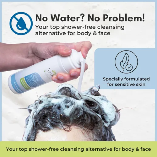 Miniatura 3 de Nurture - Limpiador espumoso sin agua sin enjuague Mujeres, camping, ancianos y cuidado hospitalario Lavado de ducha y baño sin agua con aloe