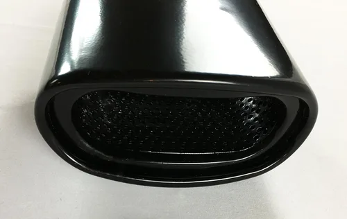 Miniatura 2 de Punta de escape de 2,25 pulgadas Inlet 5,50 x 3,00 pulgadas de alto y 7,00 pulgadas LG doble pared – punta de escape ovalada con resorte de acero