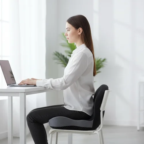 Miniatura 3 de Cojín de asiento de espuma viscoelástica, cojín ergonómico en forma de L para silla de oficina para comodidad durante todo el día, alivia el dolor
