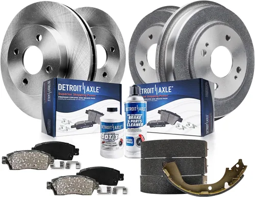 Miniatura 13 de Detroit Axle - Kit de frenos para Ford Crown Victoria Mercury Grand Marquis Marauder 2003-2011, rotores de freno y pastillas de freno de cerámica