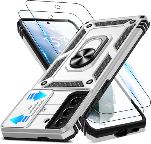 Miniatura 128 de ATUMP Funda para OnePlus Nord N200 5G con protector de pantalla HD con cubierta para cámara deslizante, soporte de anillo de rotación de 360°