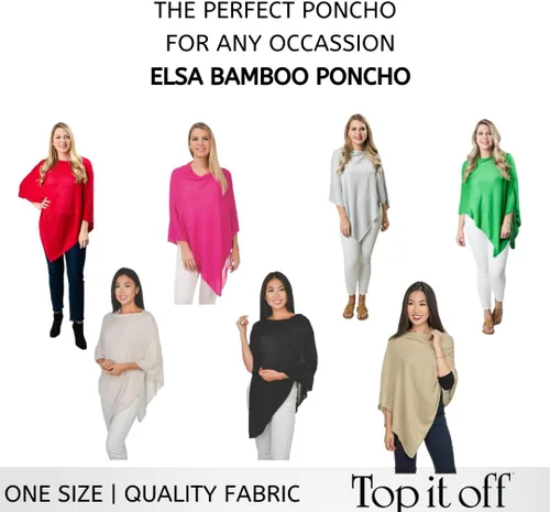 Miniatura 4 de Top It Off Elsa - Poncho de bambú para mujer, de punto fino, de lujo, hecho de bambú 100% natural, pieza de capas para mayor calidez