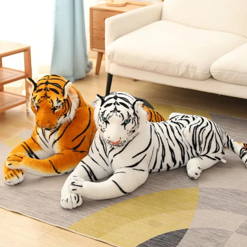 Miniatura 4 de GracesDawn Animales de peluche, tigre de 26.8 pulgadas (incluyendo el tamaño de la cola), gato de peluche para temática de la selva, decoración