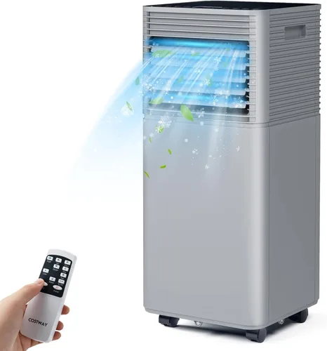 Miniatura 10 de GOFLAME Aire acondicionado portátil, potente unidad de CA de 8000 BTU con control remoto y 4 ruedas universales, enfriador de aire 3 en 1, Blanco