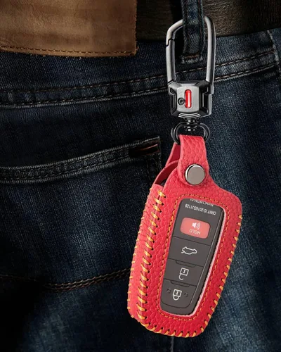 Miniatura 6 de Funda para llavero de Toyota con llavero, protector de llave de auto de cuero compatible con 2018 - 2024 Rav4 Highlander Camry Corolla Avalon C-Hr