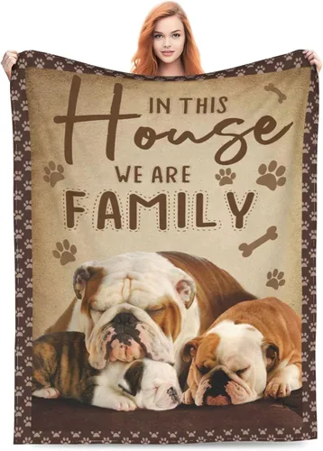 Miniatura 5 de Manta de Bulldog Inglés Manta de Bulldog Francés para Arrojar Mantas Acogedoras de Forro Polar de Franela Suave y Cálida de Felpa Ropa de Cama