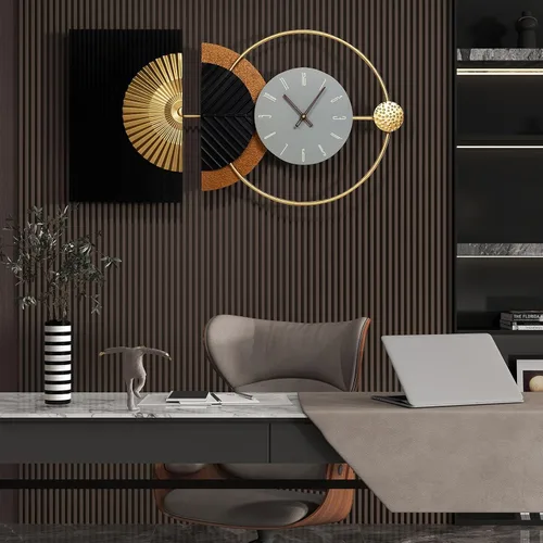 Miniatura 9 de Reloj de pared grande e irregular, moderno, de 26 x 16 pulgadas, único, silencioso, sin tictac, funciona con pilas, relojes decorativos para sala