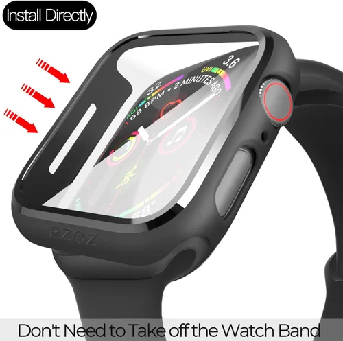 Miniatura 3 de pzoz - Carcasa de 40 mm compatible con Apple Watch Series 6, 5, 4 y SE, tiene protector de pantalla y accesorios, es delgada con bordes protectores