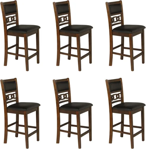 Miniatura 10 de New Classic Furniture Gia - Silla de comedor (juego de cuatro), asiento y respaldo tapizados en tela gris claro, color gris