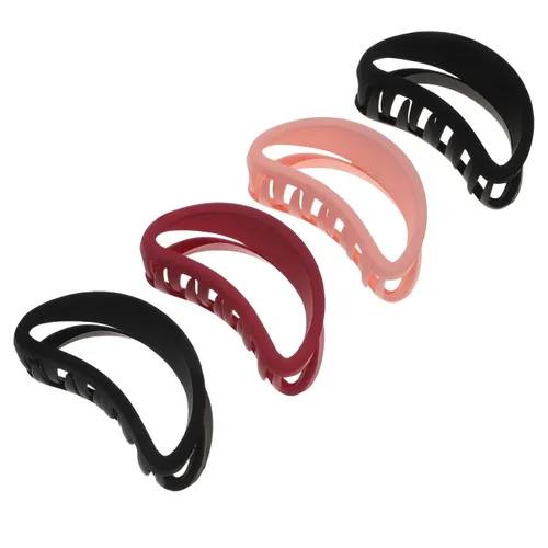 Miniatura 9 de Lurrose Pinza para el pelo para mujer, soporte para cola de caballo en forma de luna, pinzas curvadas huecas esmeriladas, pinzas para el pelo