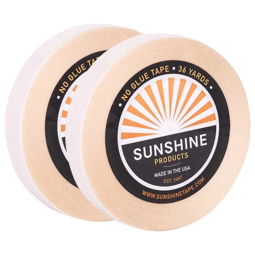 Miniatura 16 de Sunshine Tape Rollo de cinta adhesiva para peluca sin pegamento 1 pulgada x 3 yardas Doble cara, grado médico Cinta de tupé y peluca