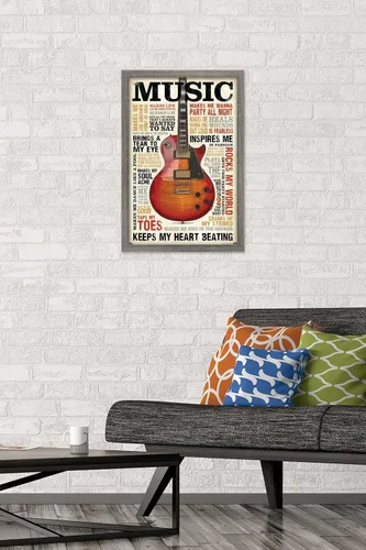 Miniatura 2 de Trends International Music Inspires Me Wall Poster, 14.725" x 22.375", Barnwood Framed Version