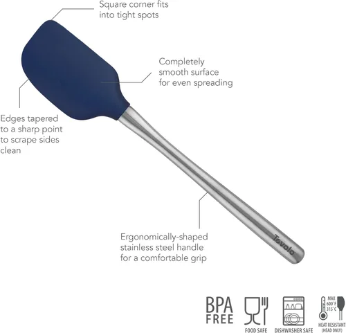 Miniatura 2 de Tovolo Flex-Core - Espátula con mango de acero inoxidable, cabeza de silicona resistente al calor y libre de BPA, segura para sartenes de hierro