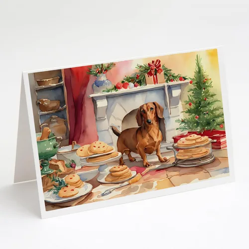 Miniatura 119 de Caroline's Treasures DAC3884GCA7P Paquete de 8 tarjetas en blanco de Navidad con galletas de husky siberiano Tarjetas de felicitación con sobres
