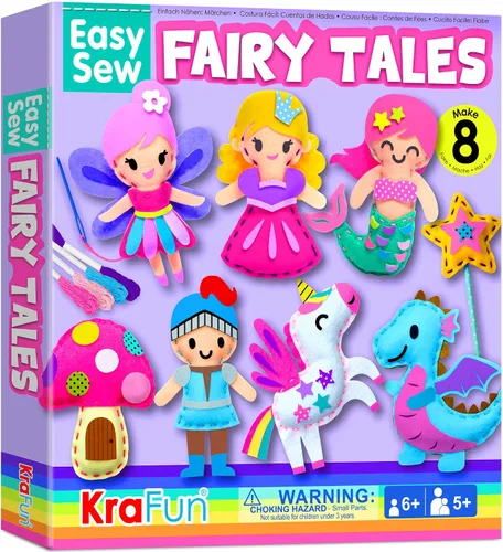 Miniatura 8 de KRAFUN Kit de costura fácil para principiantes, niños, artes y manualidades, 8 proyectos fáciles de bricolaje de muñecas de animales de peluche