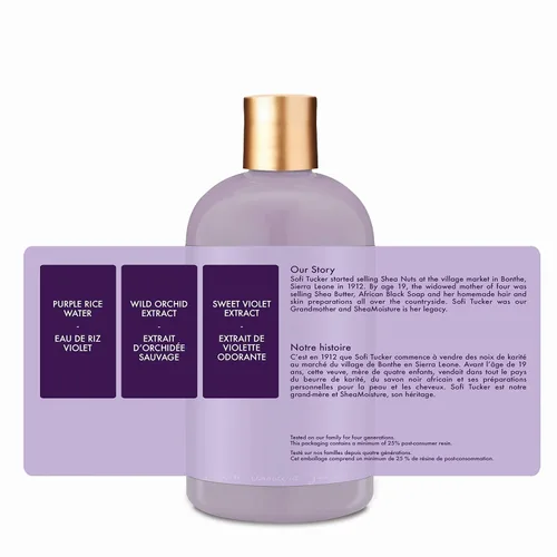Miniatura 9 de SheaMoisture - Champú para el cuidado del color y el agua de arroz morado para cabello dañado, 13.5 onzas líquidas