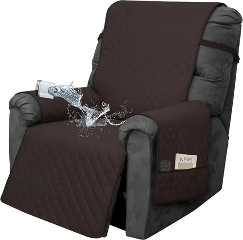 Miniatura 46 de Easy-Going Funda impermeable para sillón reclinable de gran tamaño con bolsillo, 1 funda de sofá reversible para sillón reclinable, protector