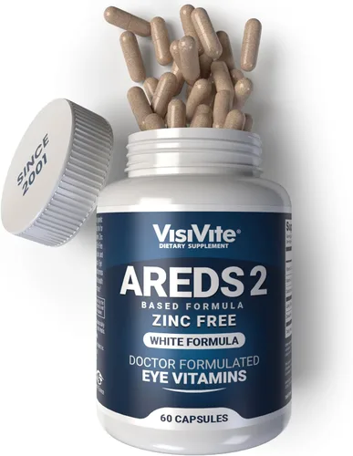 Vitaminas para los ojos AREDS 2 sin zinc - Vitaminas para los ojos sin zinc - Zeaxantina más luteína vitaminas para los ojos - VCaps sin soja - Sin