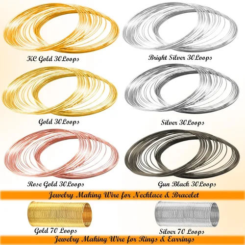 Miniatura 2 de EuTengHao Alambre de memoria para joyería, alambre de acero inoxidable para hacer joyas, collares, pulseras, anillos, aretes, suministros