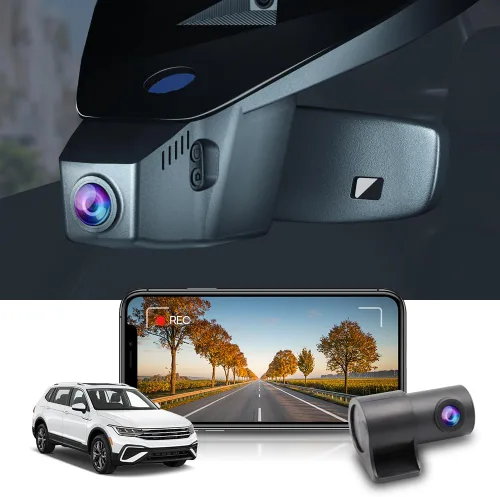 Miniatura 7 de Fitcamx Cámara de tablero 4K adecuada para Volkswagen Tiguan 2018-2024 (HD2-6108, con cola delgada), estilo de fábrica OEM, video UHD 2160P, WiFi