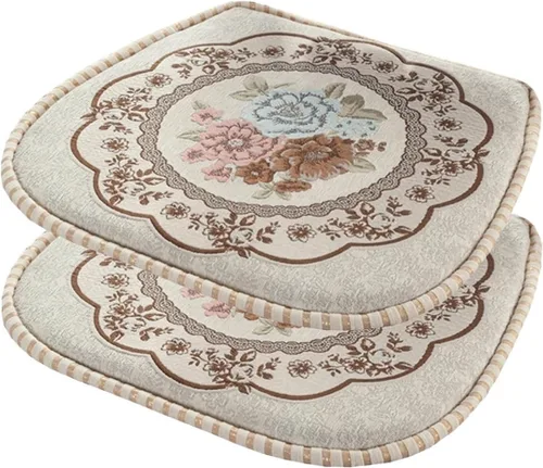 Miniatura 45 de EORNOW Juego de cojines para silla de comedor con lazos, juego de 1/2/4, almohadillas antideslizantes para silla de comedor con funda extraíble