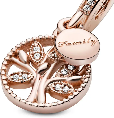 Miniatura 4 de PANDORA Jewelry Family Heritage - Colgante de circonita cúbica en rosa, Metal, Circonita cúbica