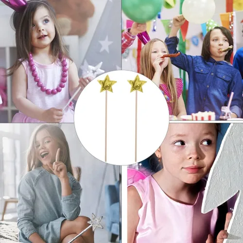 Miniatura 9 de Kisangel Varita mágica con forma de estrella para niñas, juguetes de fiesta de disfraces de 12.99 pulgadas, accesorios ligeros