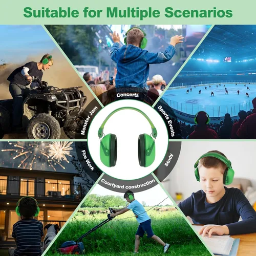 Miniatura 7 de Auriculares con cancelación de ruido para niños, protección auditiva para niños orejeras de 28dB SNR con reducción de ruido para niños de 3-16 años
